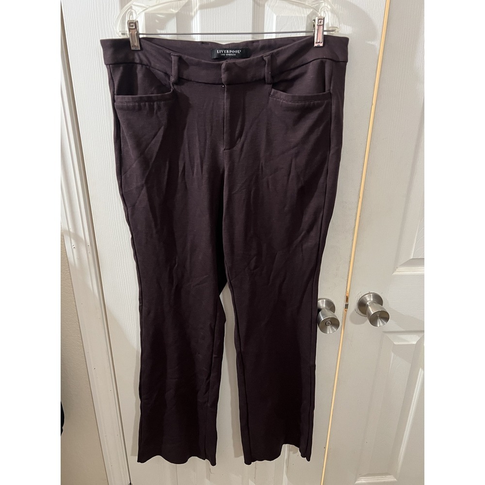 LIVERPOOL NEW! Burgundy Aubergine Stretch Ponte Knit Jean Style Pants Sz 16W